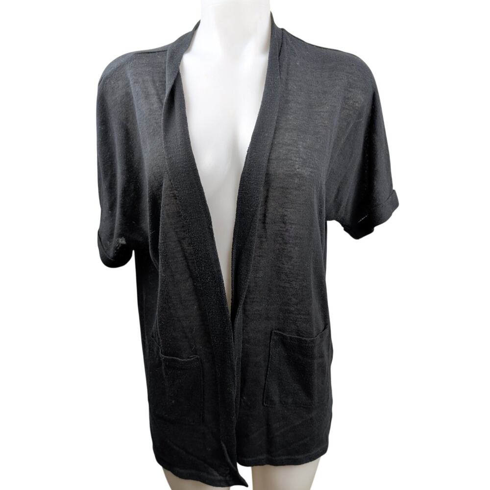 PrinStory Womens 2XL Black Lightweight Thin Summer Casual Short Sleeve Sweater